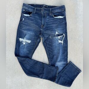 Hollister Men's Ripped Super Skinny Jeans (Size 36x32)